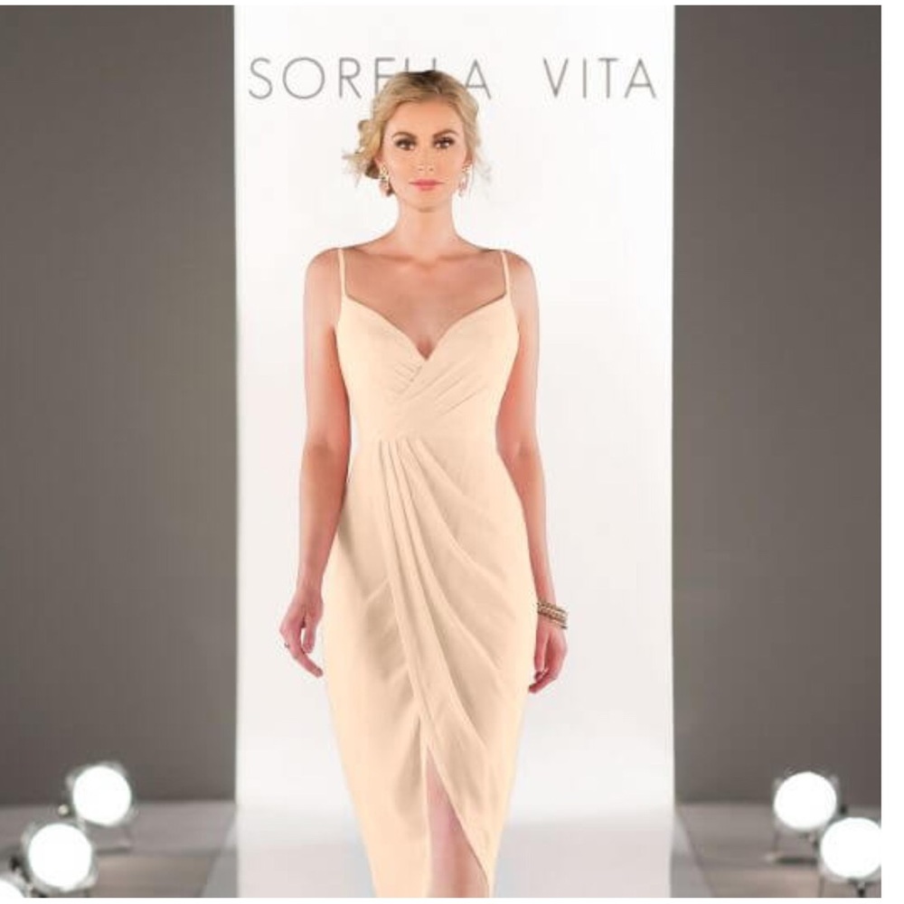 Sorella Vita Champagne Midi Bridesmaid Dress 8776